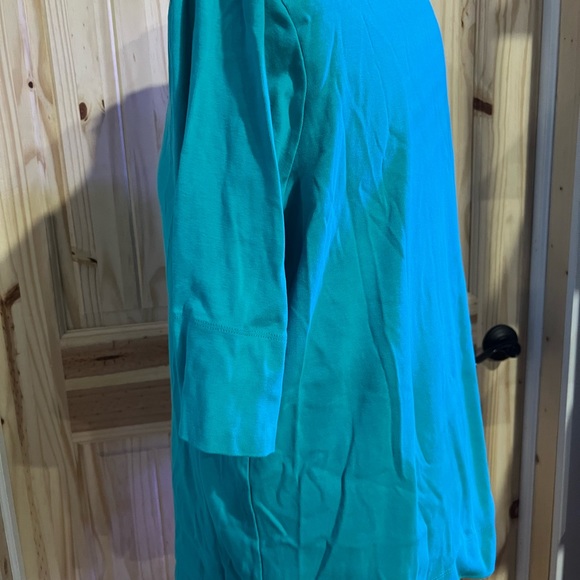 Jones New York woman size 2x teal 3/4 sleeve top - Picture 2 of 3